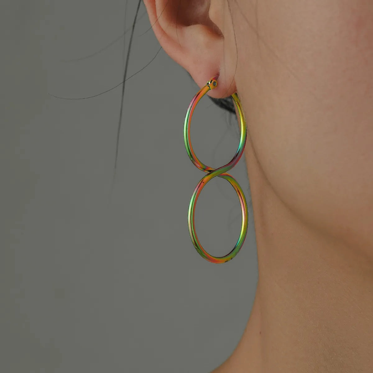 1 Pair Exaggerated Round Plating Stainless Steel Earrings