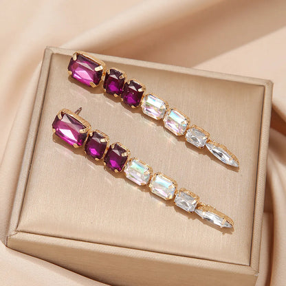 1 Pair Exaggerated Shiny Square Plating Arylic Alloy Gold Plated Drop Earrings