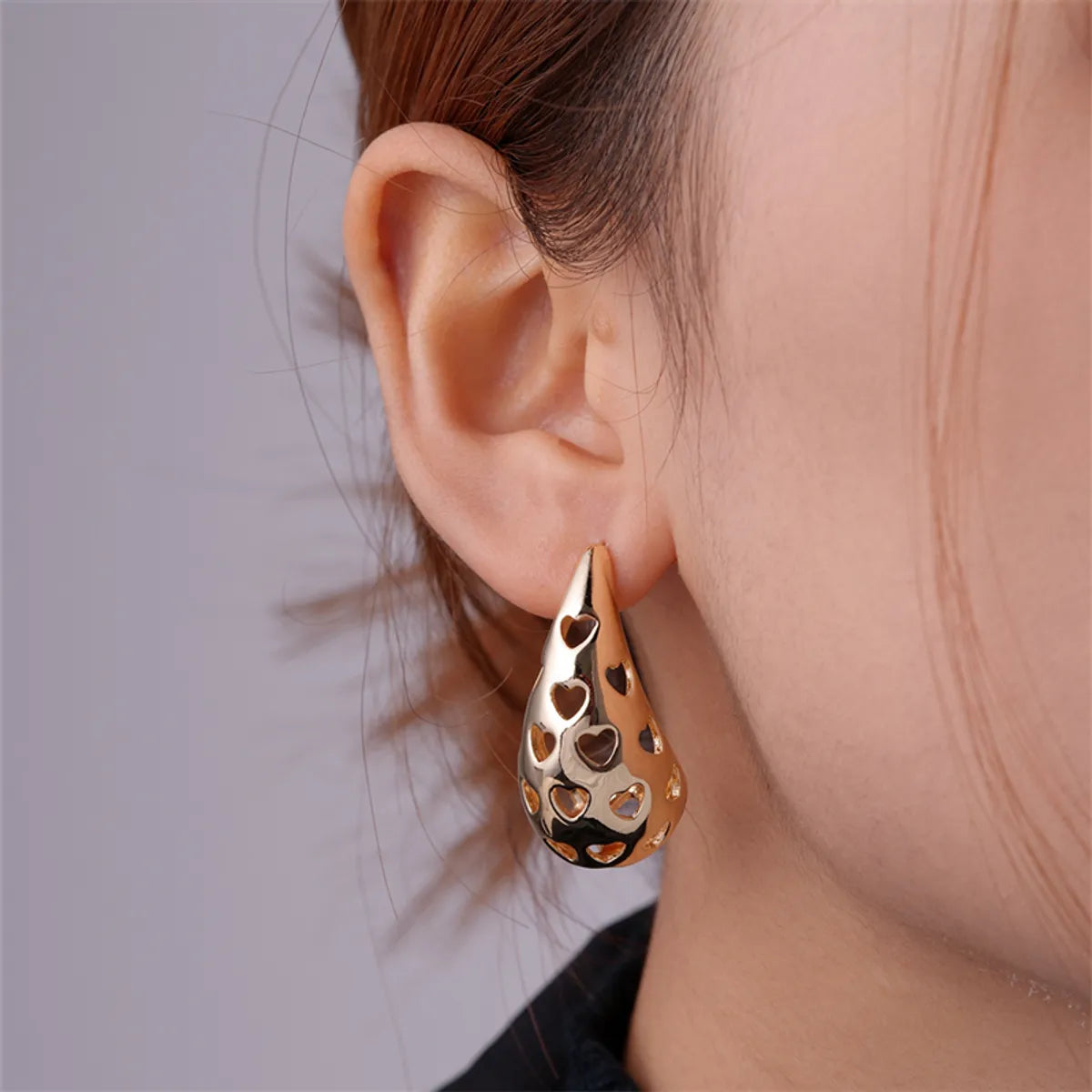 1 Pair Exaggerated Simple Style C Shape U Shape Geometric Polishing Plating Hollow Out 304 Stainless Steel Copper Ear Studs