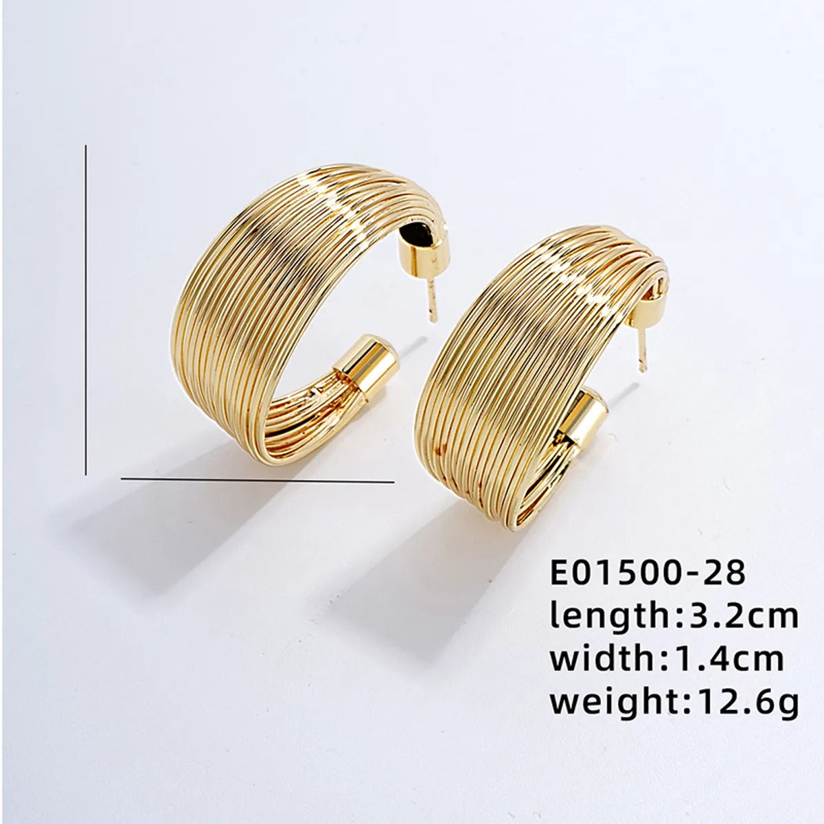 1 Pair Exaggerated Simple Style C Shape U Shape Geometric Polishing Plating Hollow Out 304 Stainless Steel Copper Ear Studs