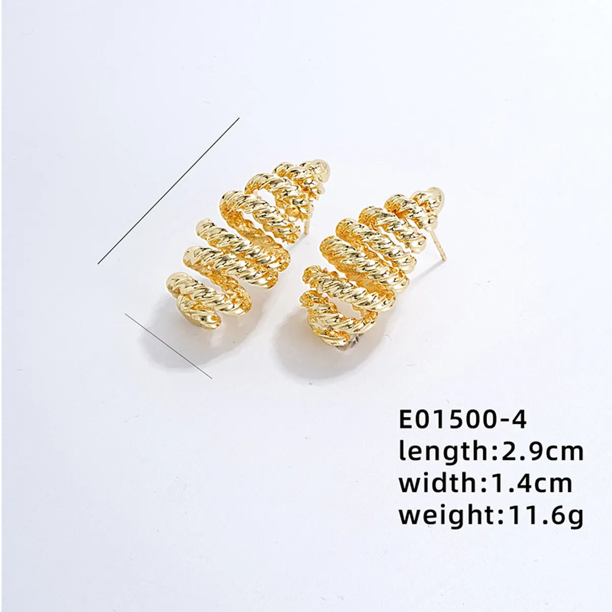 1 Pair Exaggerated Simple Style C Shape U Shape Geometric Polishing Plating Hollow Out 304 Stainless Steel Copper Ear Studs