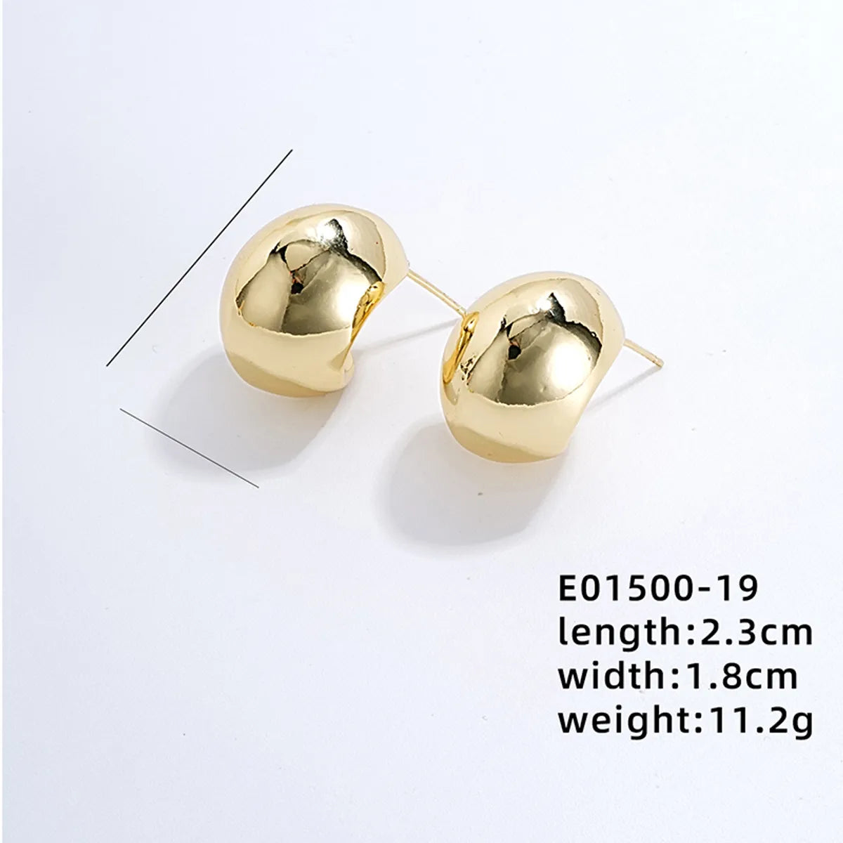 1 Pair Exaggerated Simple Style C Shape U Shape Geometric Polishing Plating Hollow Out 304 Stainless Steel Copper Ear Studs