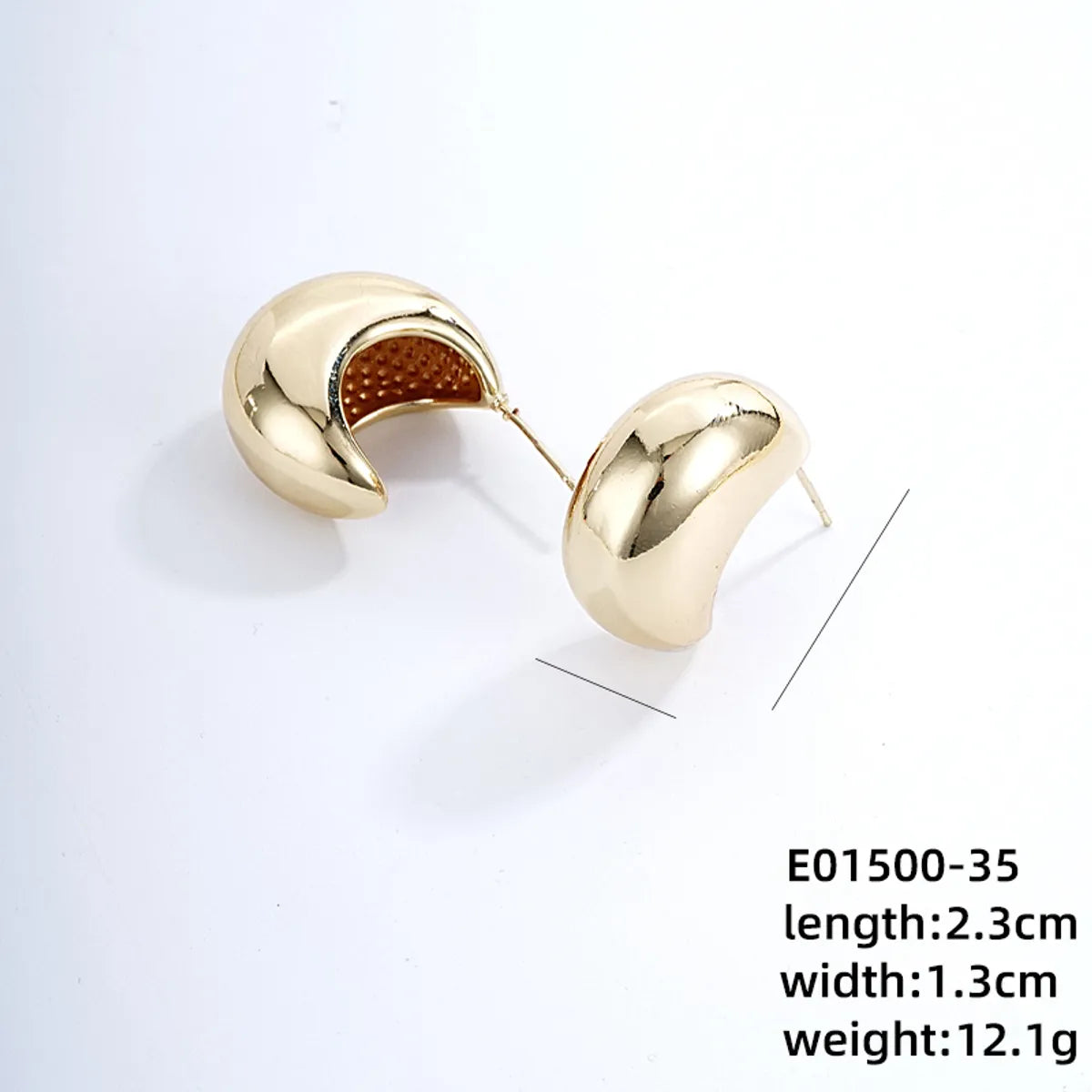 1 Pair Exaggerated Simple Style C Shape U Shape Geometric Polishing Plating Hollow Out 304 Stainless Steel Copper Ear Studs