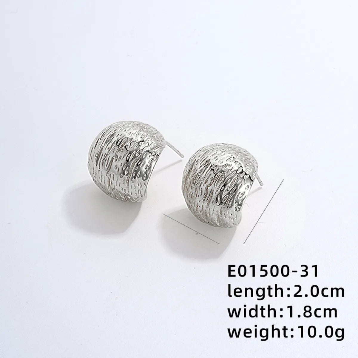 1 Pair Exaggerated Simple Style C Shape U Shape Geometric Polishing Plating Hollow Out 304 Stainless Steel Copper Ear Studs