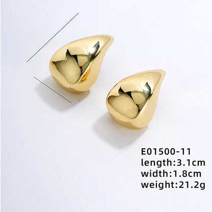 1 Pair Exaggerated Simple Style C Shape U Shape Geometric Polishing Plating Hollow Out 304 Stainless Steel Copper Ear Studs