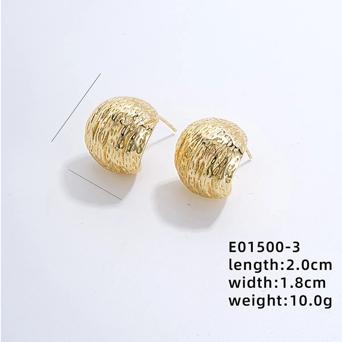 1 Pair Exaggerated Simple Style C Shape U Shape Geometric Polishing Plating Hollow Out 304 Stainless Steel Copper Ear Studs