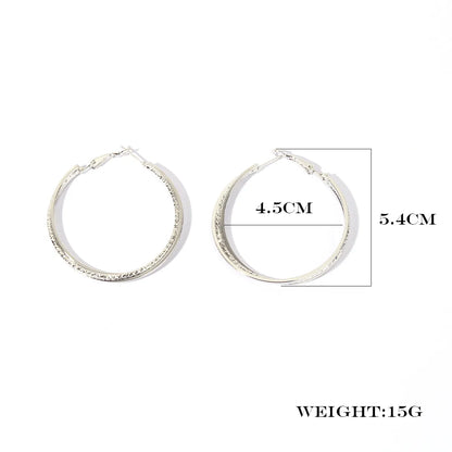 1 Pair Exaggerated Simple Style Circle Metal Rhodium Plated Earrings