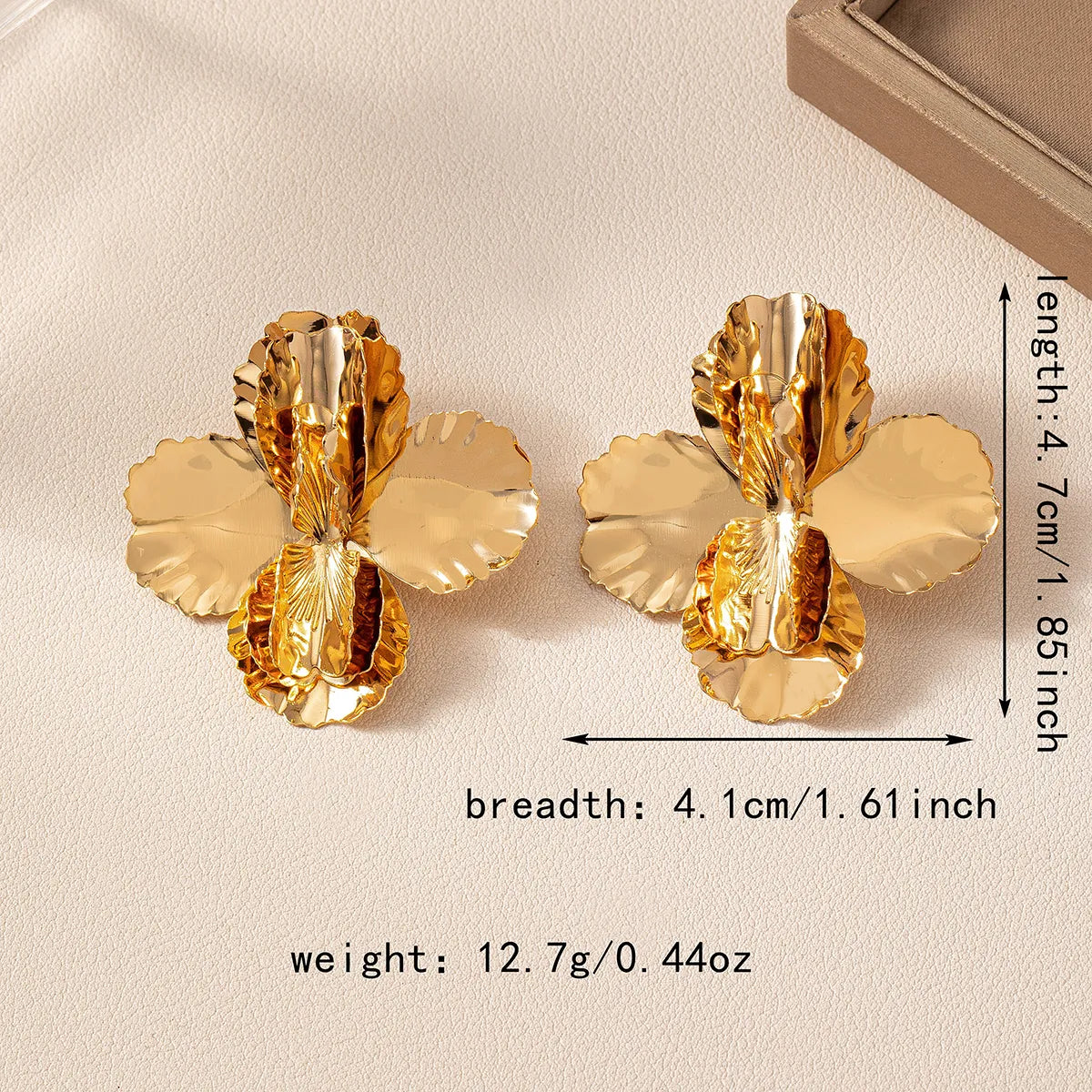 1 Pair Exaggerated Simple Style Classic Style Flower Ferroalloy Ear Studs