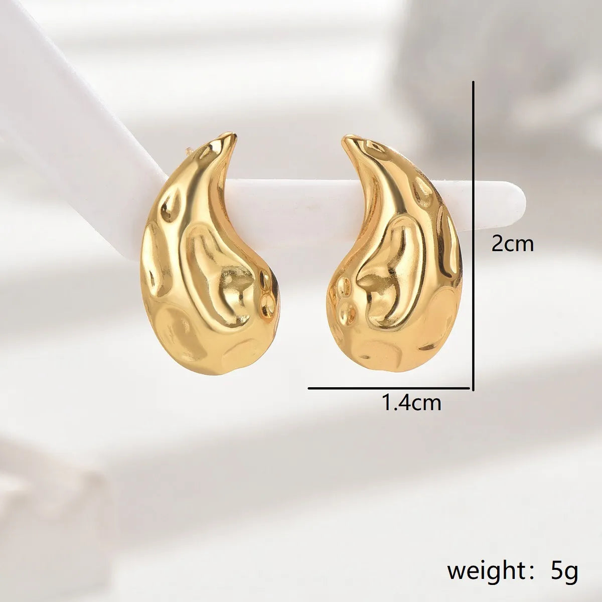 1 Pair Exaggerated Simple Style Classic Style Water Droplets 201 Stainless Steel 18K Gold Plated Ear Studs