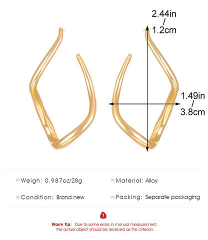 1 Pair Exaggerated Simple Style Geometric Plating Alloy Gold Plated Silver Plated Drop Earrings