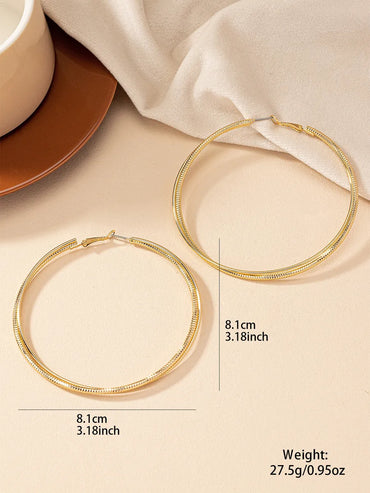 1 Pair Exaggerated Simple Style Geometric Plating Iron Hoop Earrings