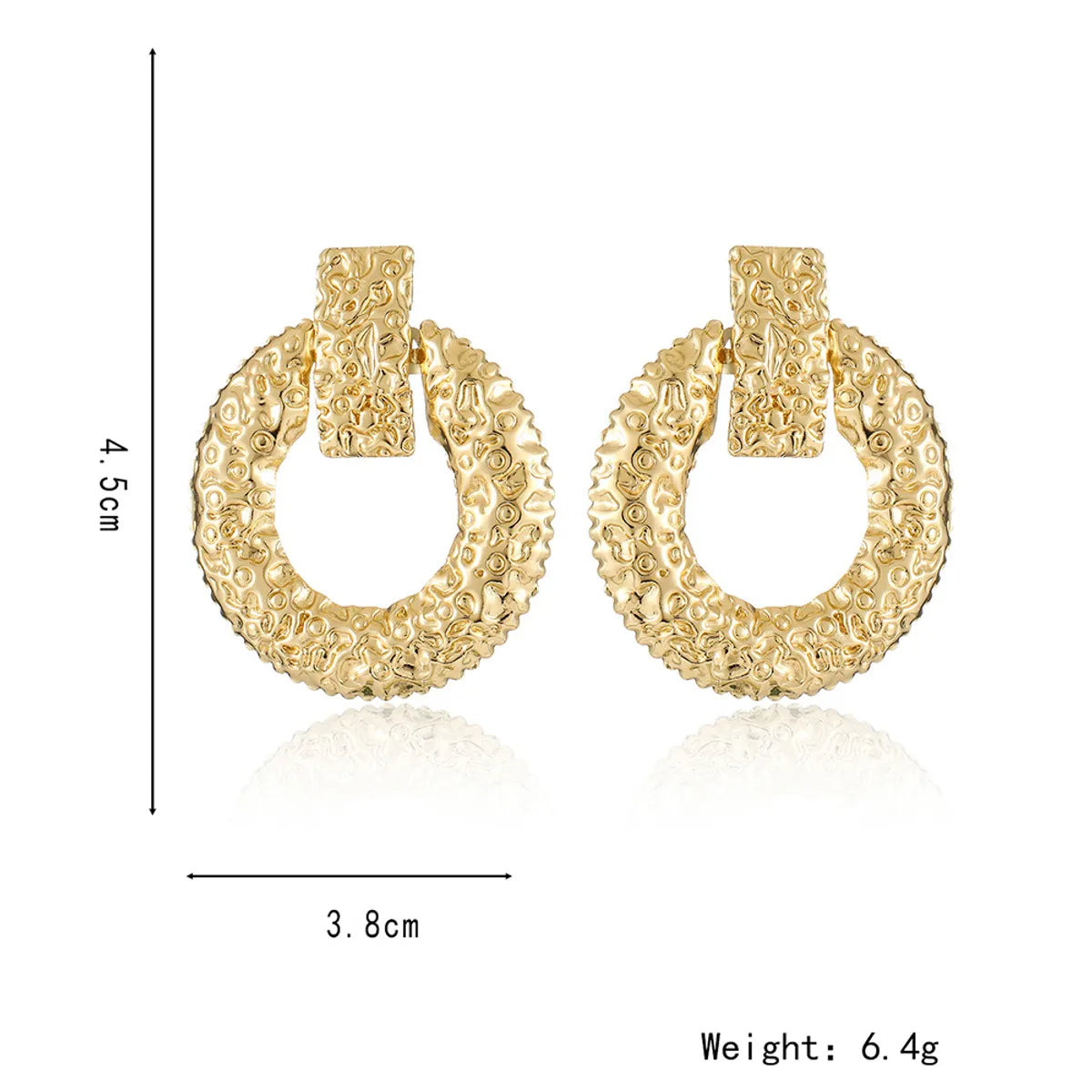 1 Pair Exaggerated Simple Style Geometric Round Plating Alloy Gold Plated Drop Earrings