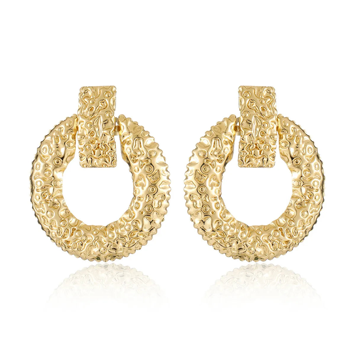 1 Pair Exaggerated Simple Style Geometric Round Plating Alloy Gold Plated Drop Earrings