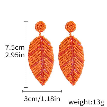 1 Pair Exaggerated Simple Style Leaf Arylic Drop Earrings