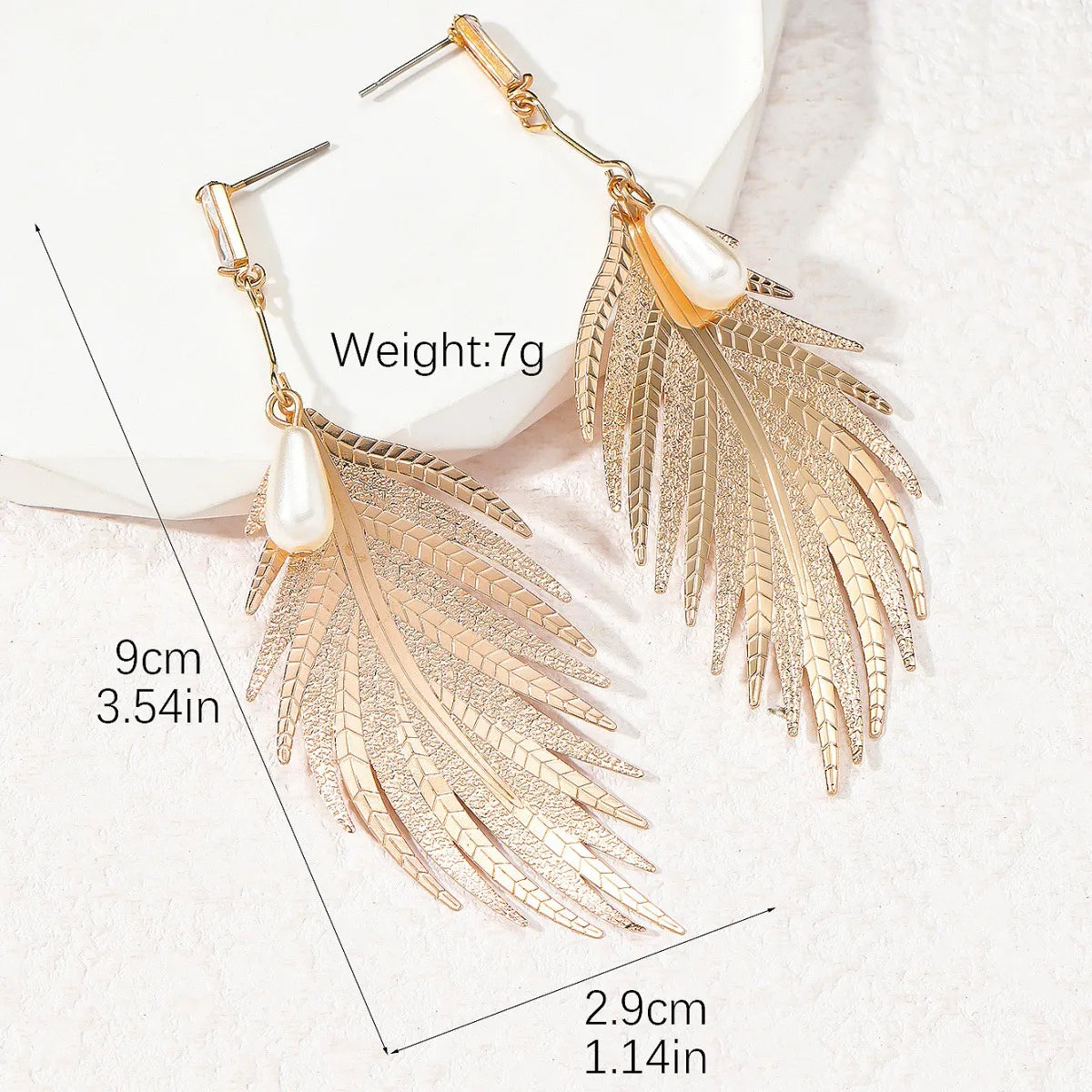 1 Pair Exaggerated Simple Style Leaf Plating Alloy Drop Earrings