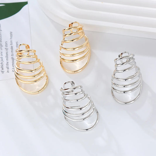 1 Pair Exaggerated Simple Style Round Plating Alloy Drop Earrings