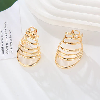 1 Pair Exaggerated Simple Style Round Plating Alloy Drop Earrings