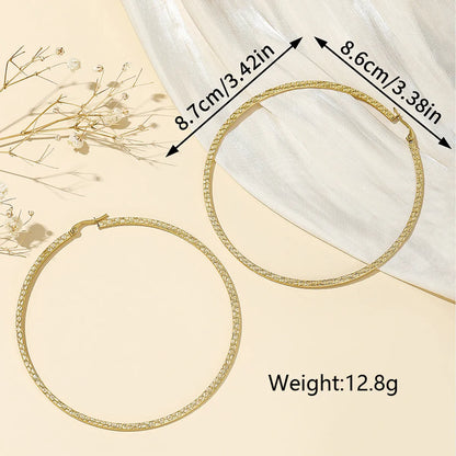 1 Pair Exaggerated Simple Style Solid Color Plating Stainless Steel 18k Gold Plated Earrings