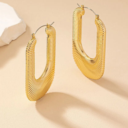 1 Pair Exaggerated Simple Style U Shape Plating Metal Earrings