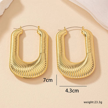 1 Pair Exaggerated Simple Style U Shape Plating Metal Earrings