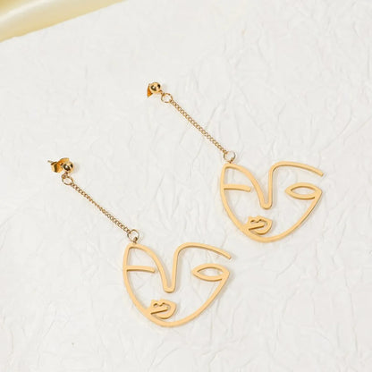 1 Pair Exaggerated Solid Color Plating Stainless Steel Gold Plated Drop Earrings