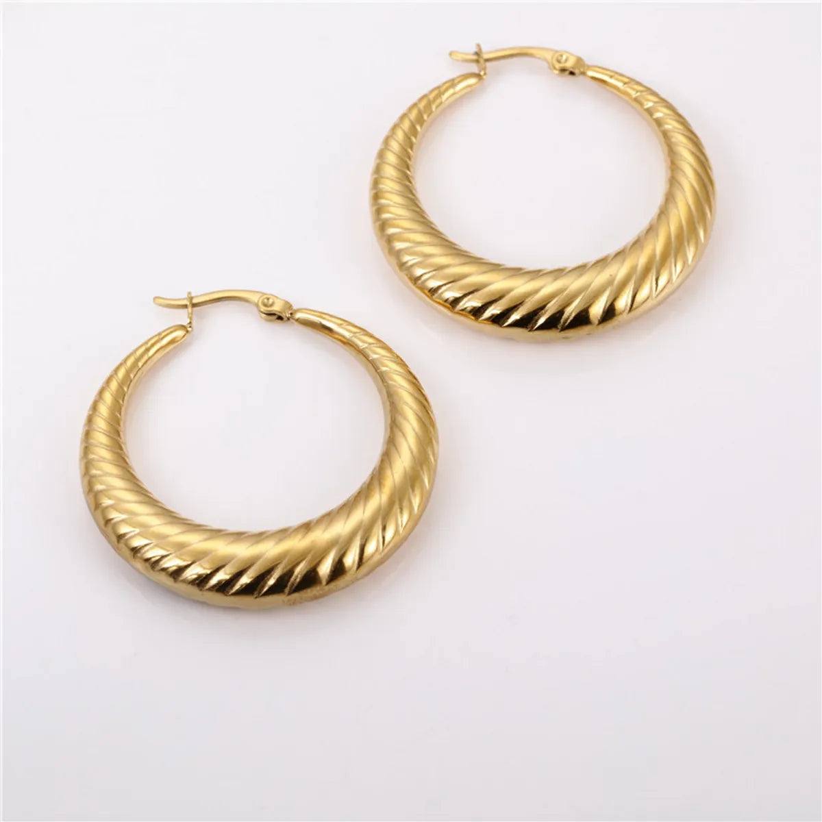 1 Pair Exaggerated Solid Color Polishing Plating Stainless Steel Gold Plated Earrings