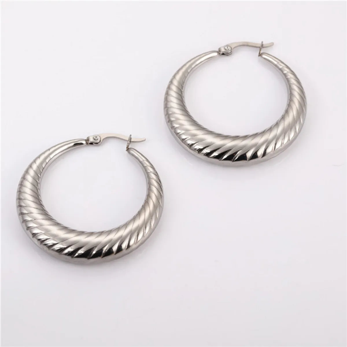 1 Pair Exaggerated Solid Color Polishing Plating Stainless Steel Gold Plated Earrings