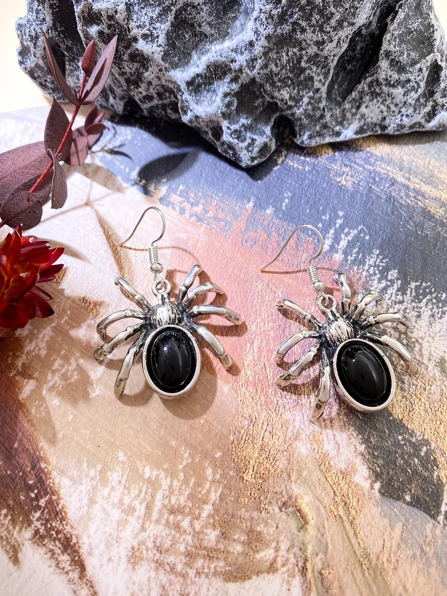 1 Pair Exaggerated Spider Plating Alloy Drop Earrings