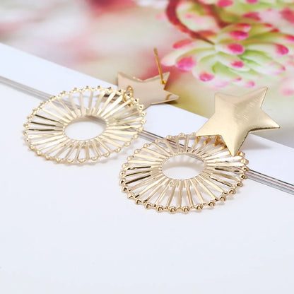 1 Pair Exaggerated Star Plating Iron Drop Earrings