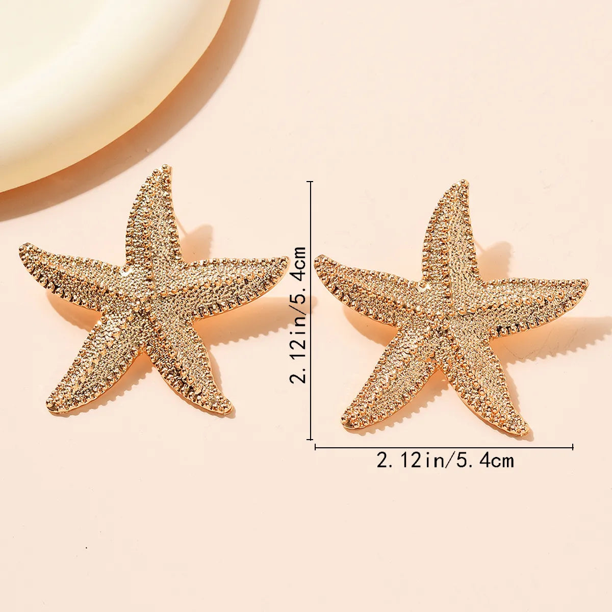 1 Pair Exaggerated Starfish Plating Alloy Ear Studs