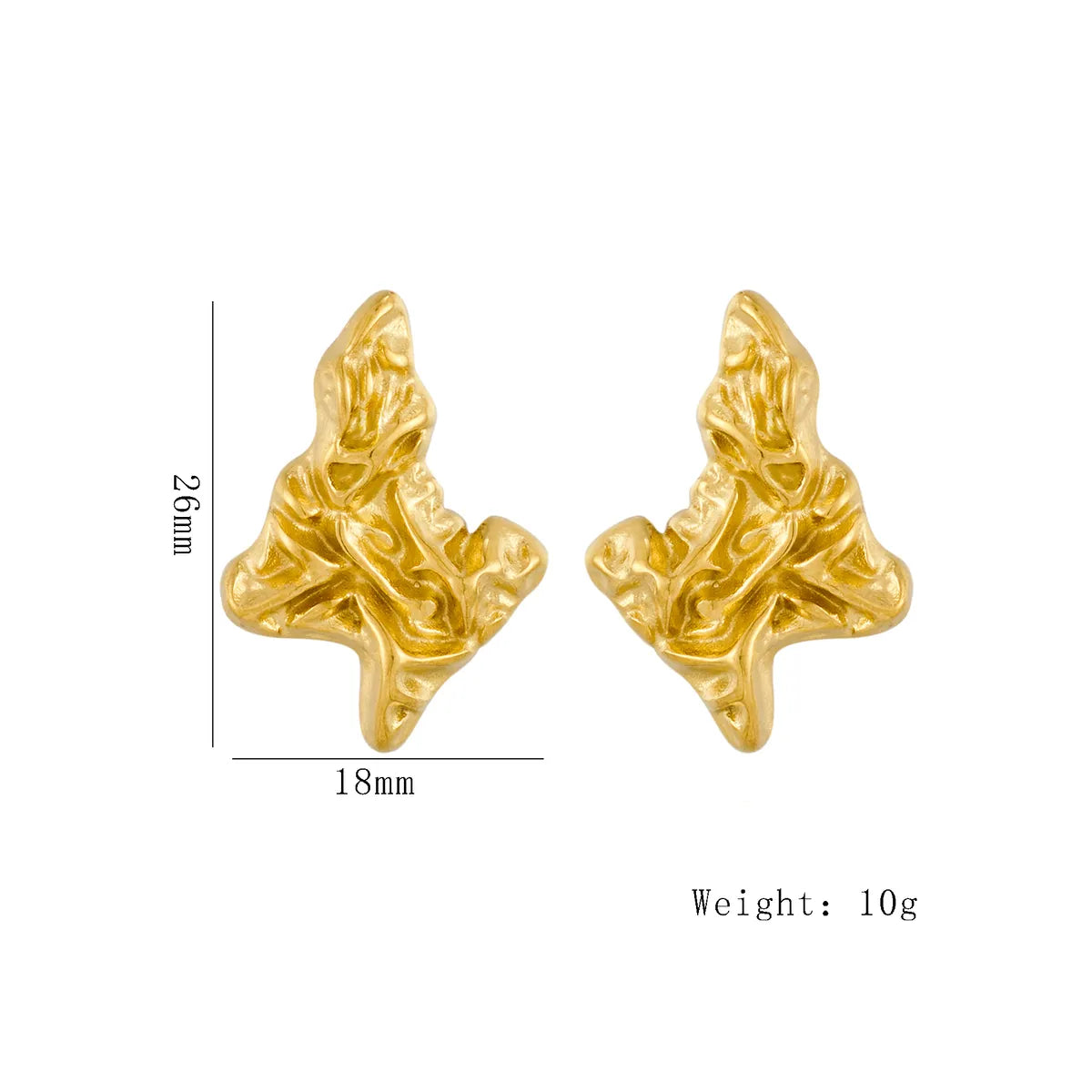 1 Pair Exaggerated Streetwear Triangle Heart Shape Flower Plating 304 Stainless Steel 18K Gold Plated Ear Studs