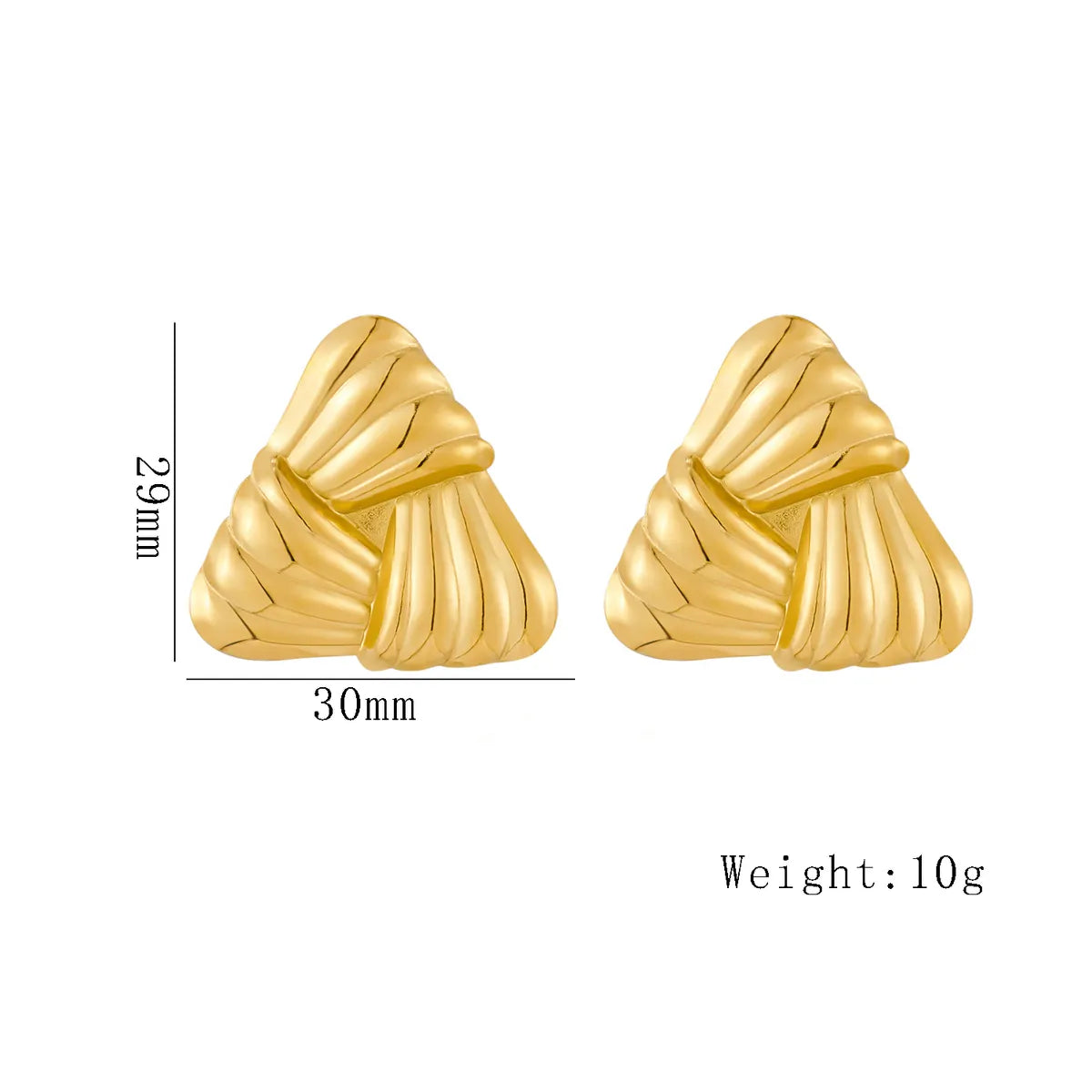 1 Pair Exaggerated Streetwear Triangle Heart Shape Flower Plating 304 Stainless Steel 18K Gold Plated Ear Studs