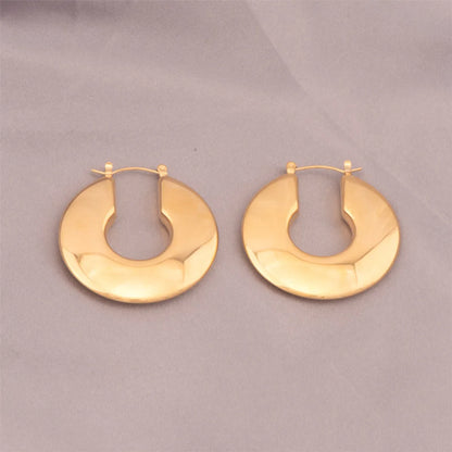 1 Pair Exaggerated U Shape Plating Titanium Steel 18k Gold Plated Earrings