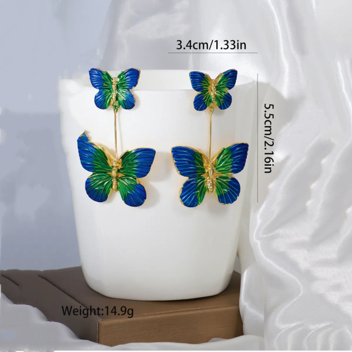 1 Pair Exaggerated Vacation Beach Butterfly Alloy 18K Gold Plated Drop Earrings