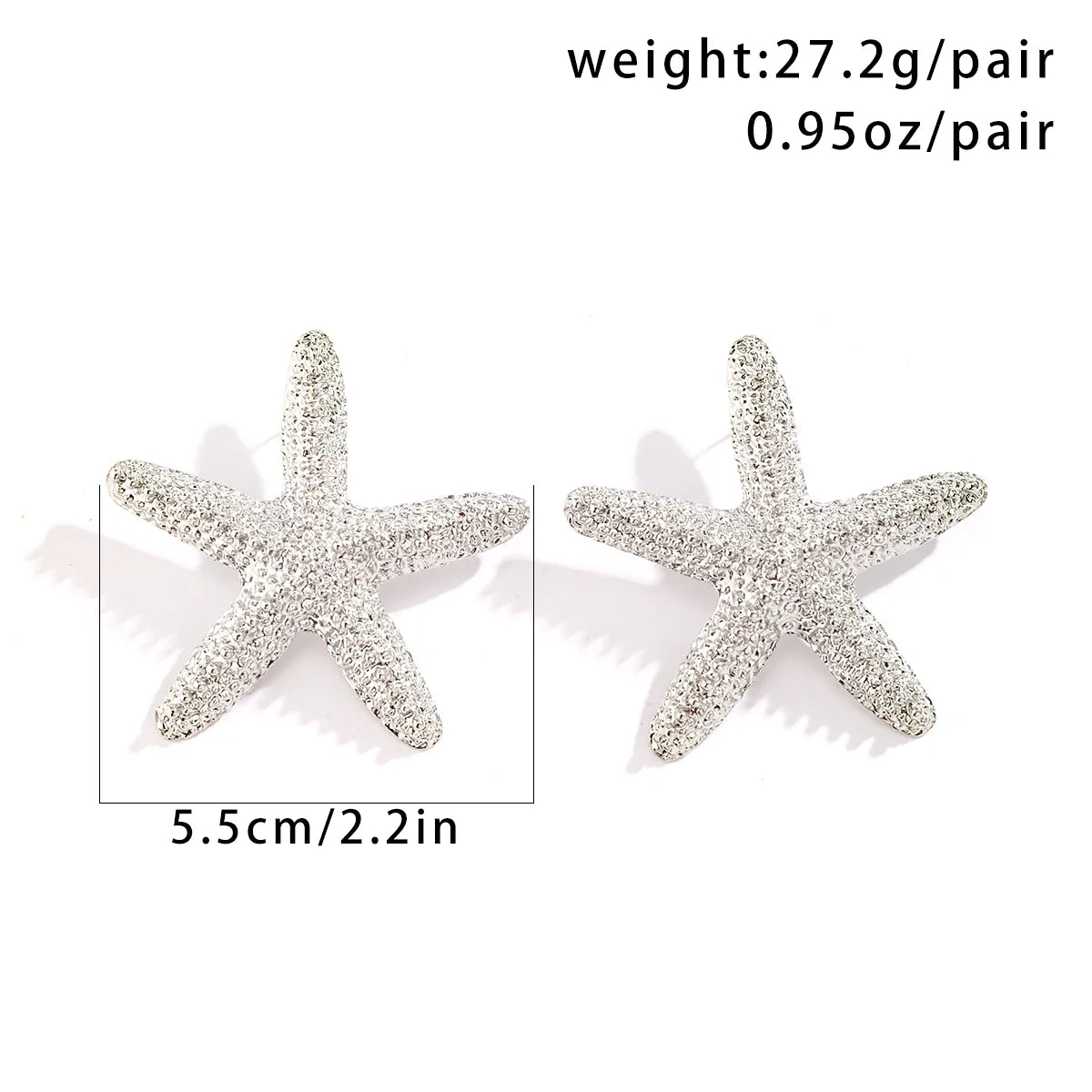 1 Pair Exaggerated Vacation Beach Starfish Plating Alloy Drop Earrings