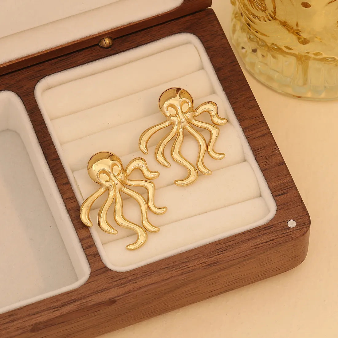 1 Pair Exaggerated Vacation Octopus Irregular 304 Stainless Steel 18K Gold Plated Ear Studs