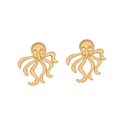 1 Pair Exaggerated Vacation Octopus Irregular 304 Stainless Steel 18K Gold Plated Ear Studs