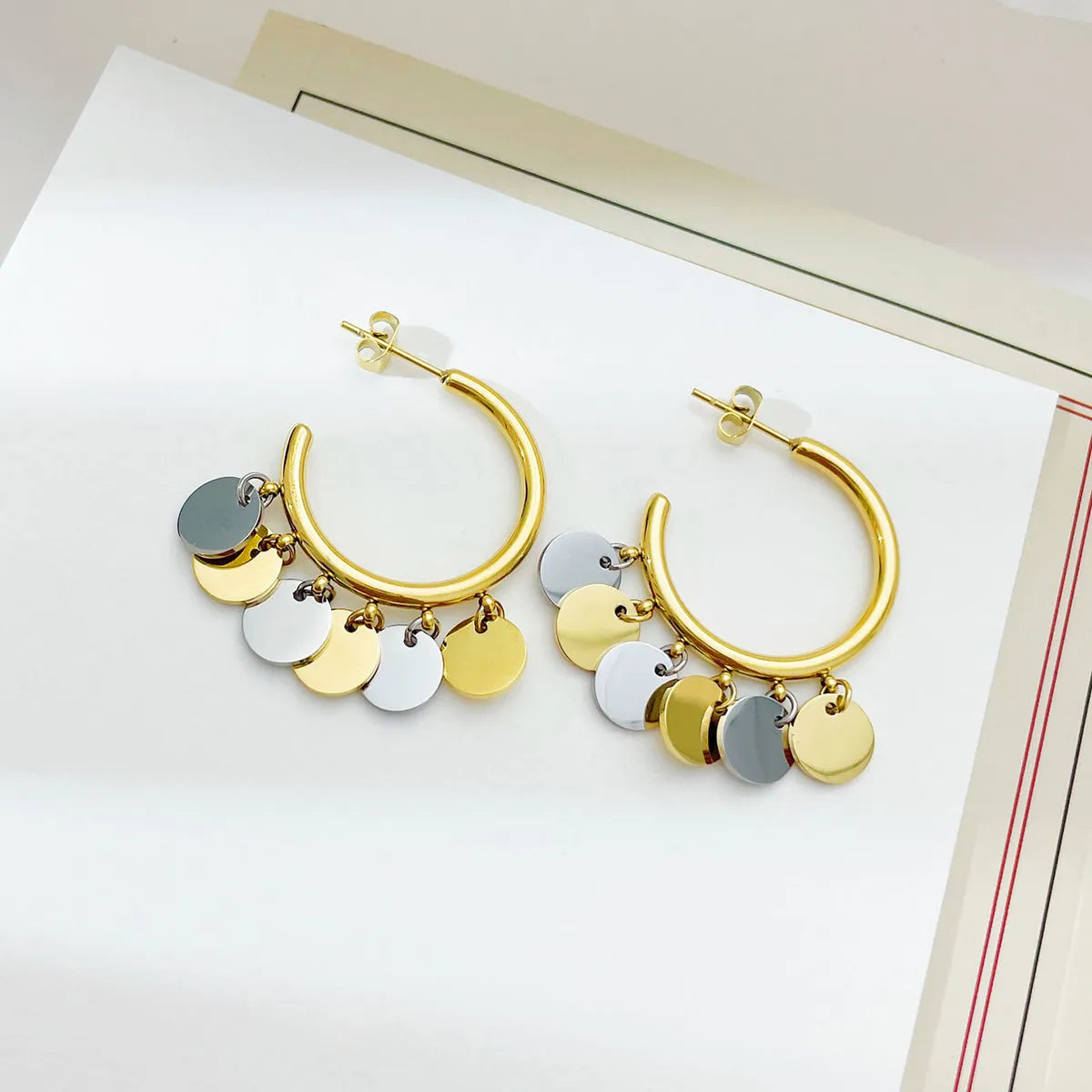 1 Pair Exaggerated Water Droplets Plating Stainless Steel Gold Plated Earrings