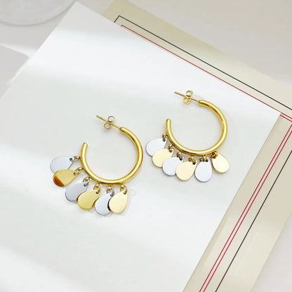 1 Pair Exaggerated Water Droplets Plating Stainless Steel Gold Plated Earrings