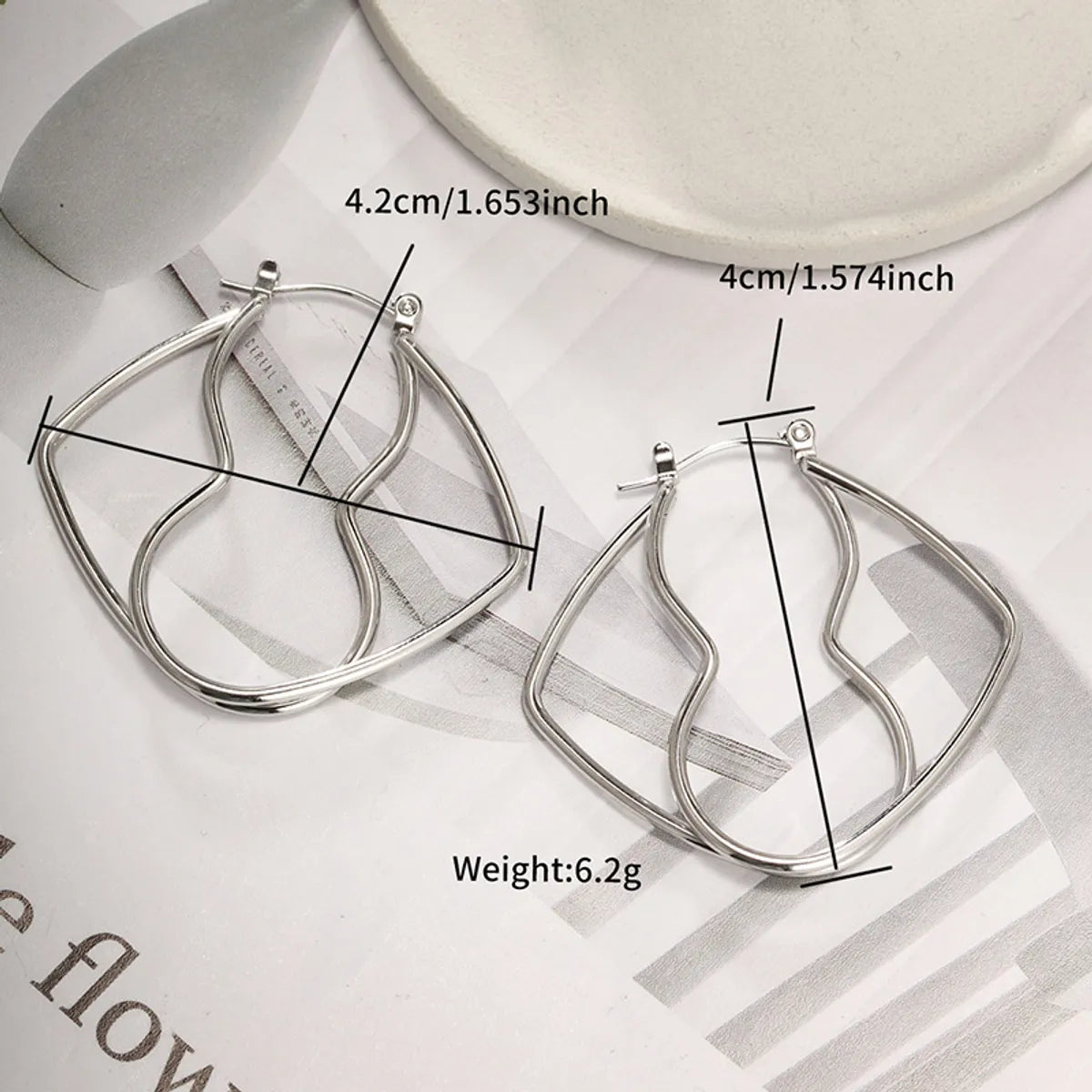 1 Pair Exaggerated XUPING Geometric Irregular Metal 304 Stainless Steel Drop Earrings