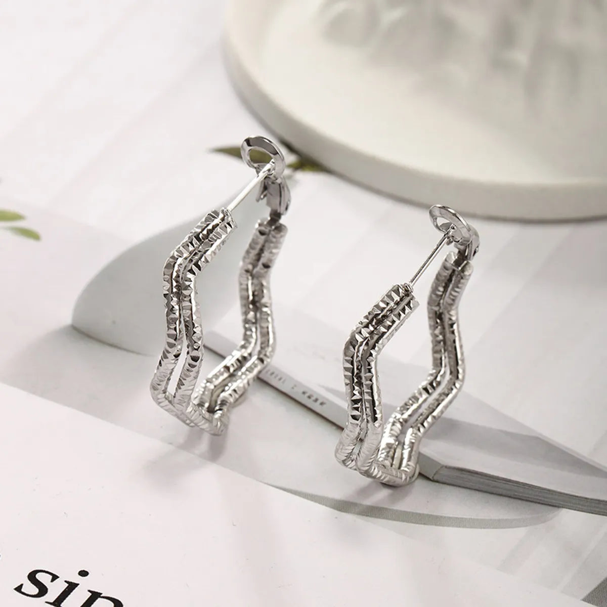 1 Pair Exaggerated XUPING Geometric Irregular Metal 304 Stainless Steel Drop Earrings