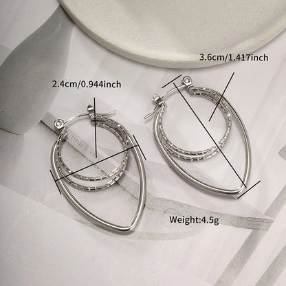 1 Pair Exaggerated XUPING Geometric Irregular Metal 304 Stainless Steel Drop Earrings