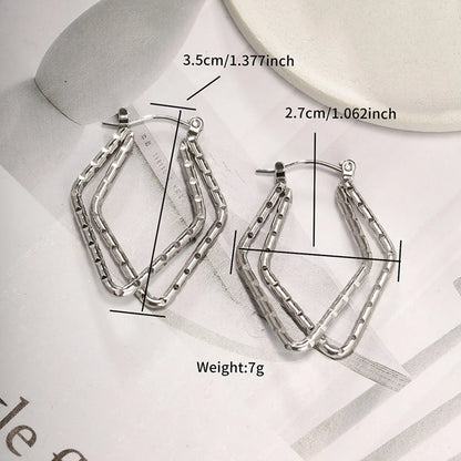 1 Pair Exaggerated XUPING Geometric Irregular Metal 304 Stainless Steel Drop Earrings