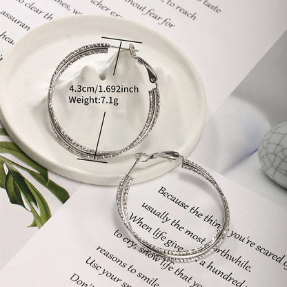 1 Pair Exaggerated XUPING Simple Style Geometric Irregular 304 Stainless Steel Hoop Earrings