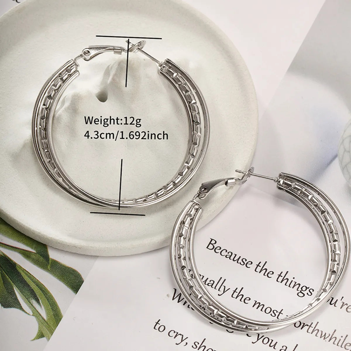 1 Pair Exaggerated XUPING Simple Style Geometric Irregular 304 Stainless Steel Hoop Earrings