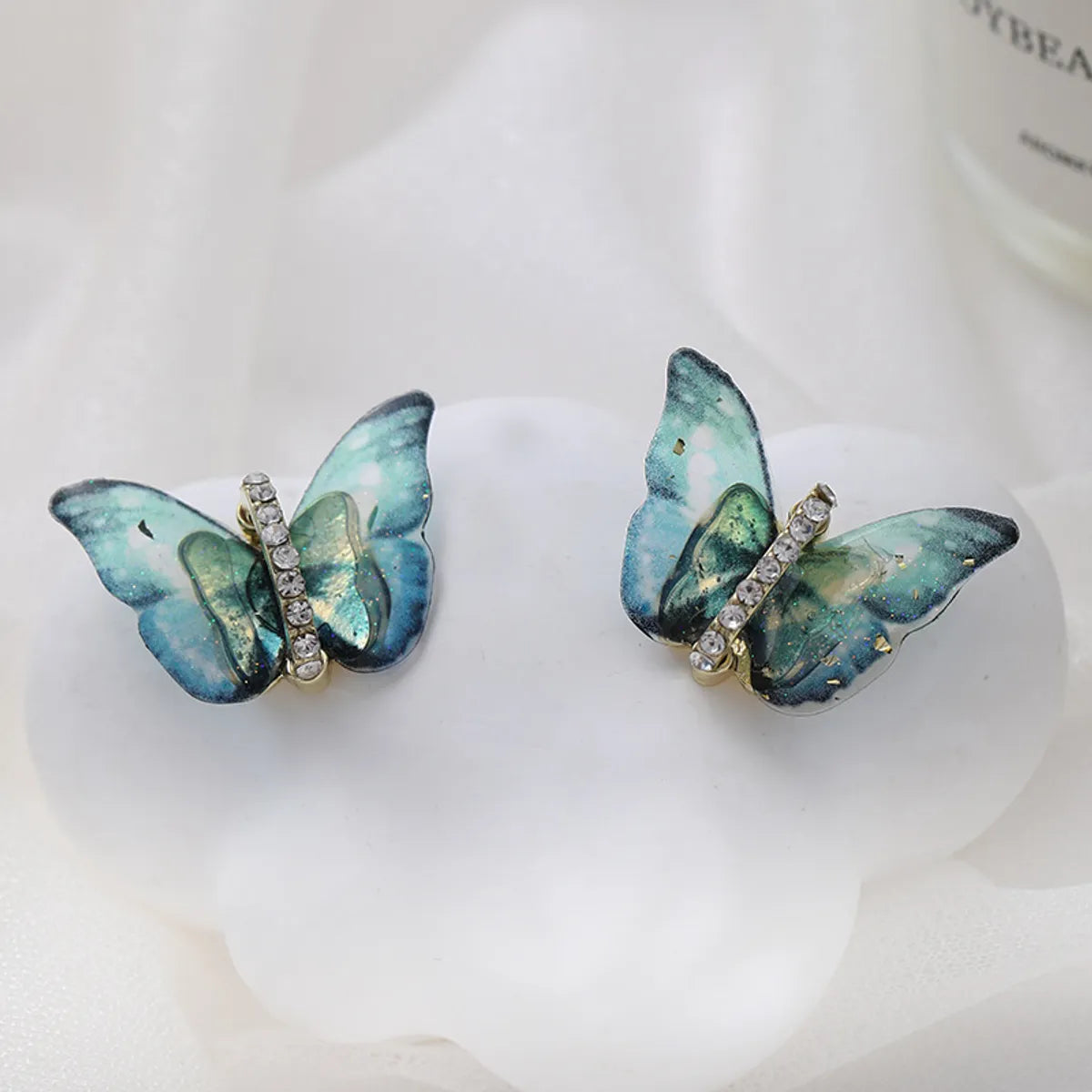 1 Pair Fairy Style Butterfly Plating Inlay Metal Zircon Gold Plated Ear Studs