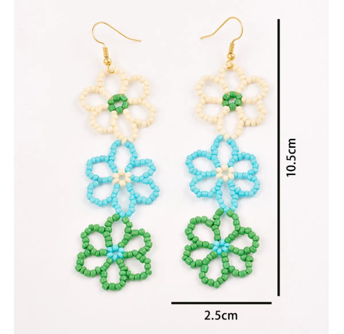 1 Pair Fairy Style Cute Modern Style Flower Petal Beaded Braid Arylic Mostacilla Drop Earrings