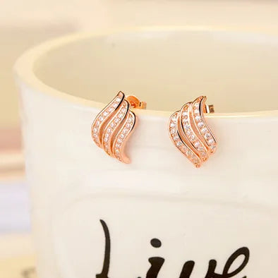 1 Pair Fairy Style Elegant Lady Geometric Inlay Copper Zircon Ear Studs