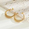 1 Pair Fairy Style Elegant Lady Round Inlay 201 Stainless Steel Rhinestones Hoop Earrings