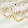 1 Pair Fairy Style Elegant Lady Round Inlay 201 Stainless Steel Rhinestones Hoop Earrings